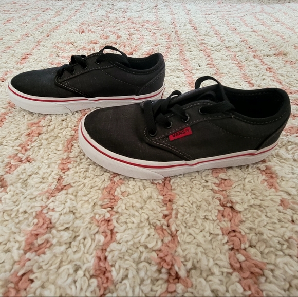 🌿VANS Atwood Sneaker Little Kid Charcoal Gray with Red [13]🌿 - Picture 7 of 9